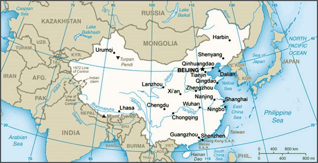 Pequeño mapa de China