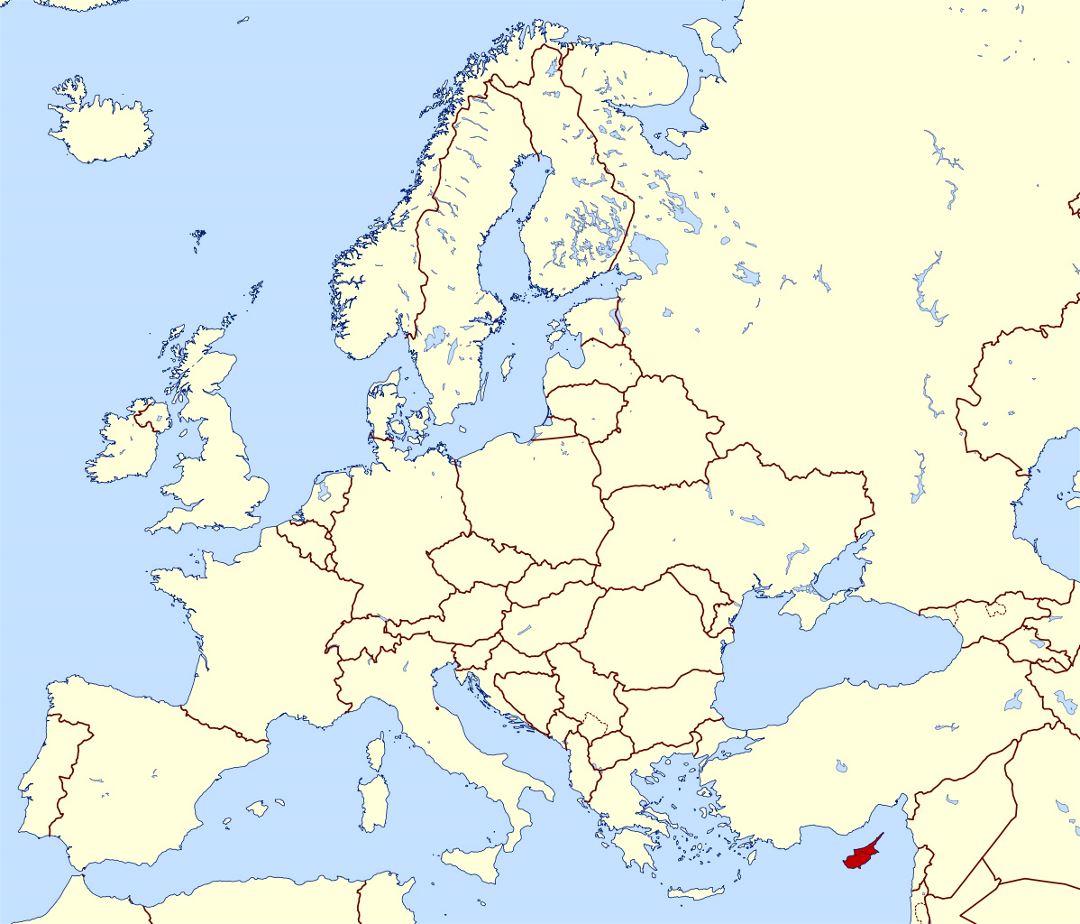 Detallado mapa de localización de Chipre
