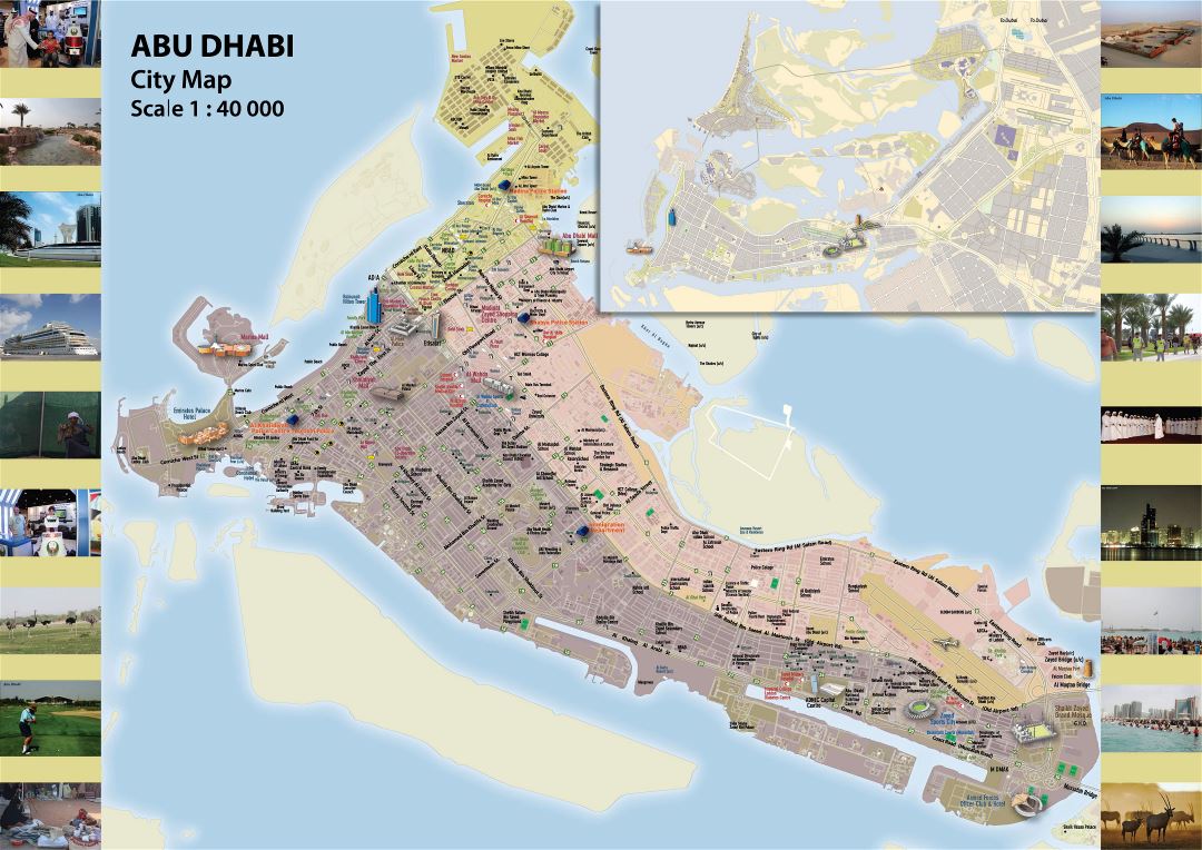 Grande detallado mapa de la ciudad de Abu Dhabi