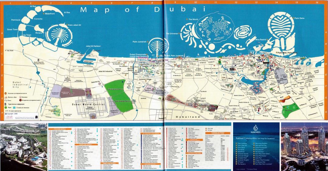 Grande mapa turístico de Dubái