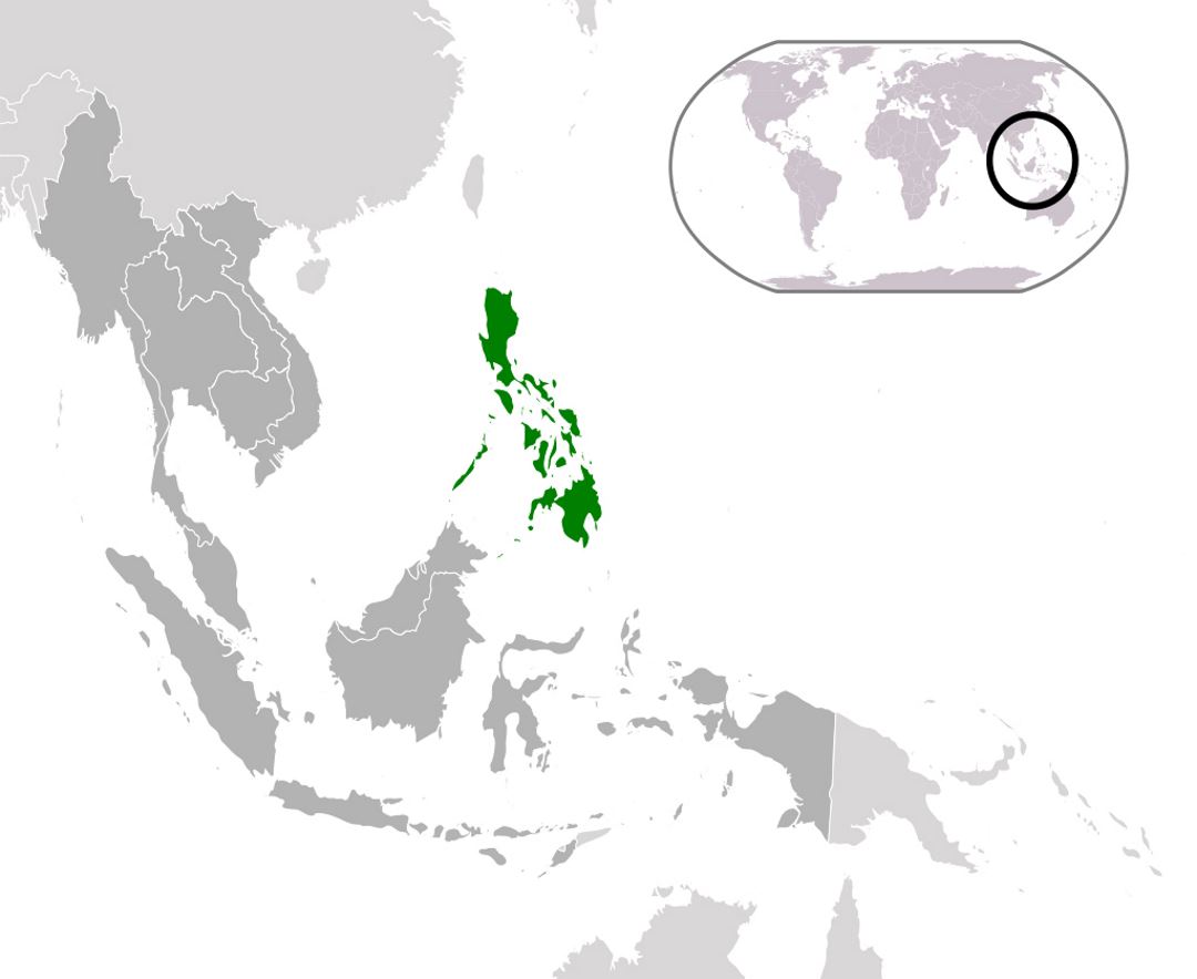 Detallado mapa de ubicación de Filipinas
