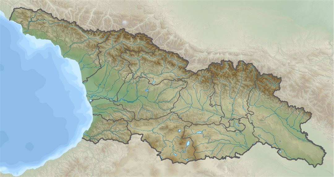 Grande mapa en relieve de Georgia