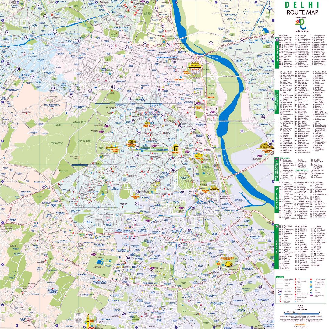 Grande mapa de ruta de ciudad de Delhi