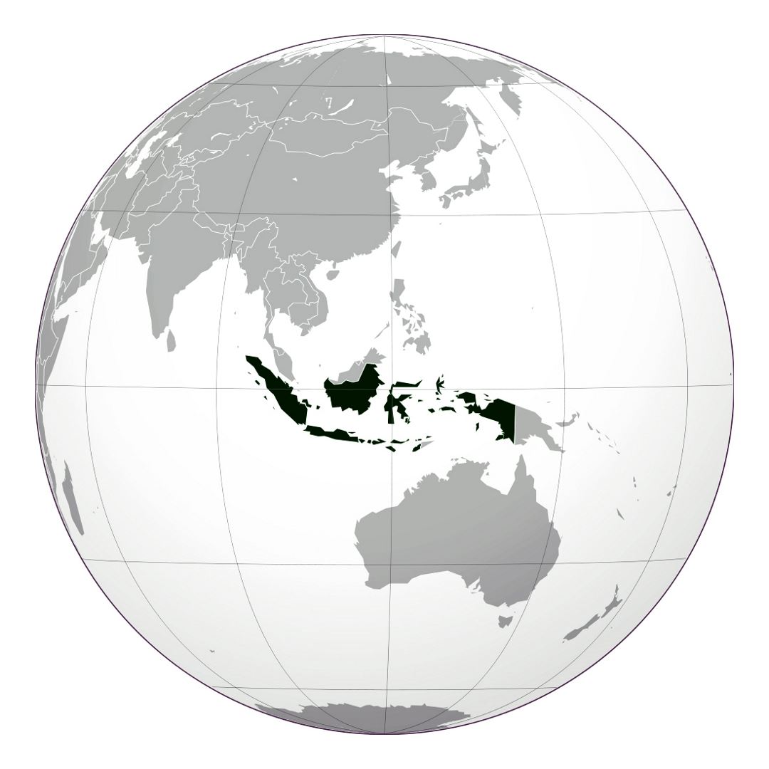 Grande mapa de ubicación de Indonesia