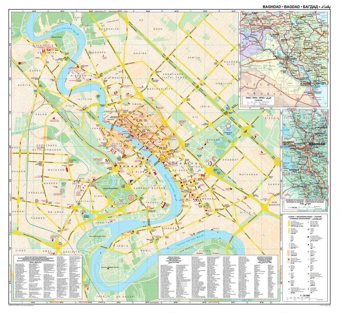 Grande mapa de carreteras de la ciudad de Bagdad