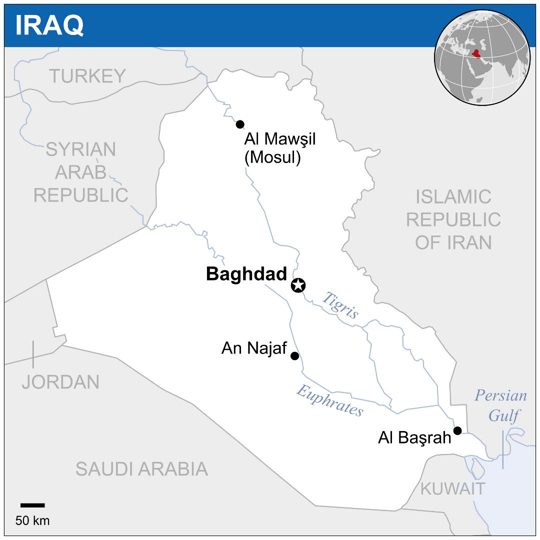 Grande mapa político de Iraq