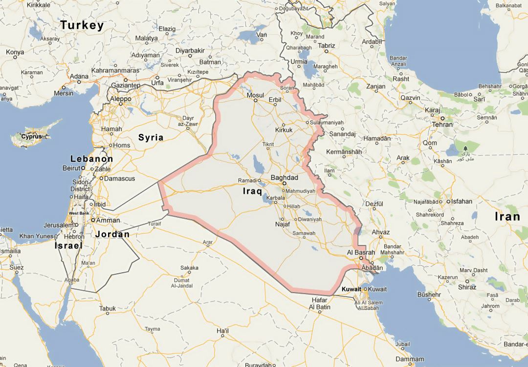 Mapa de Irak