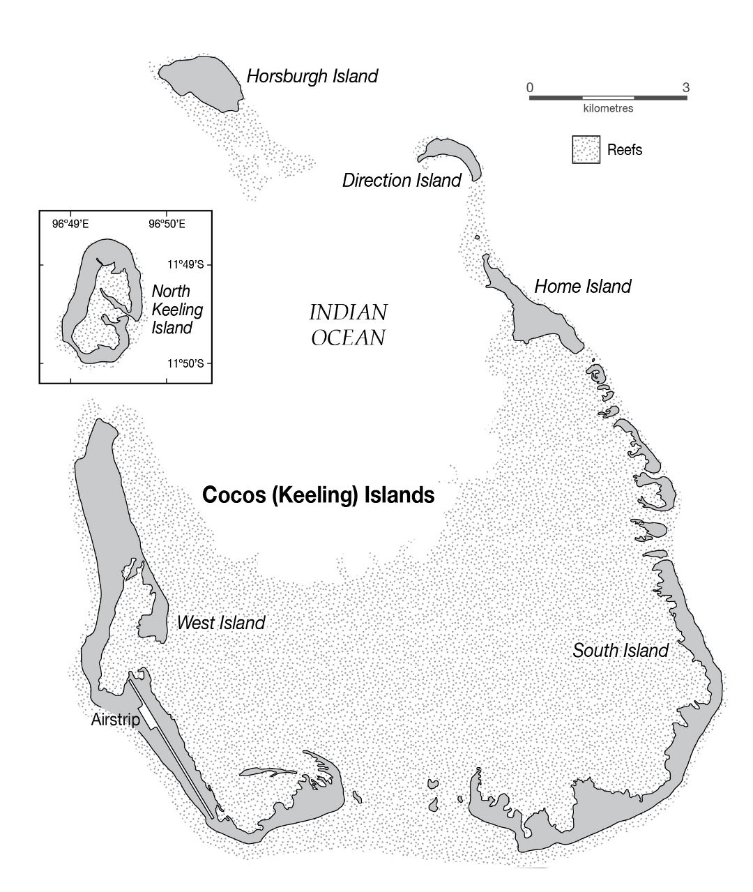 Grande detallado mapa de las Islas Cocos (Keeling)