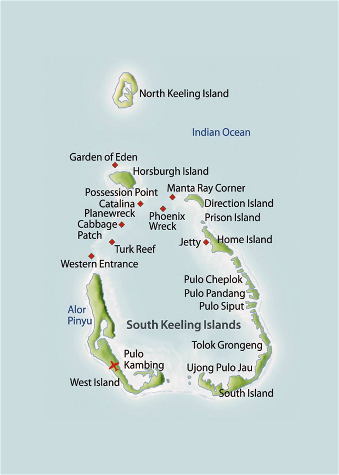 Mapa de las Islas Cocos