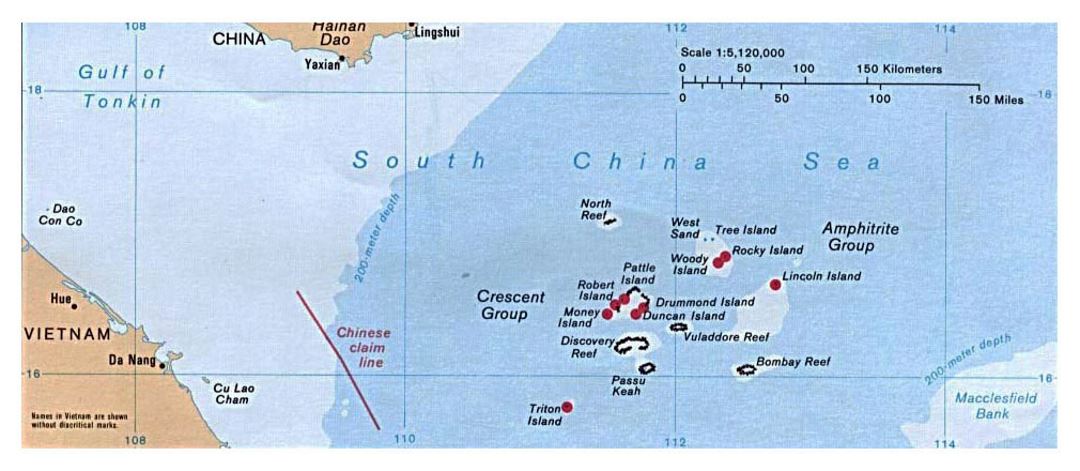 Detallado mapa político de las islas Paracelso
