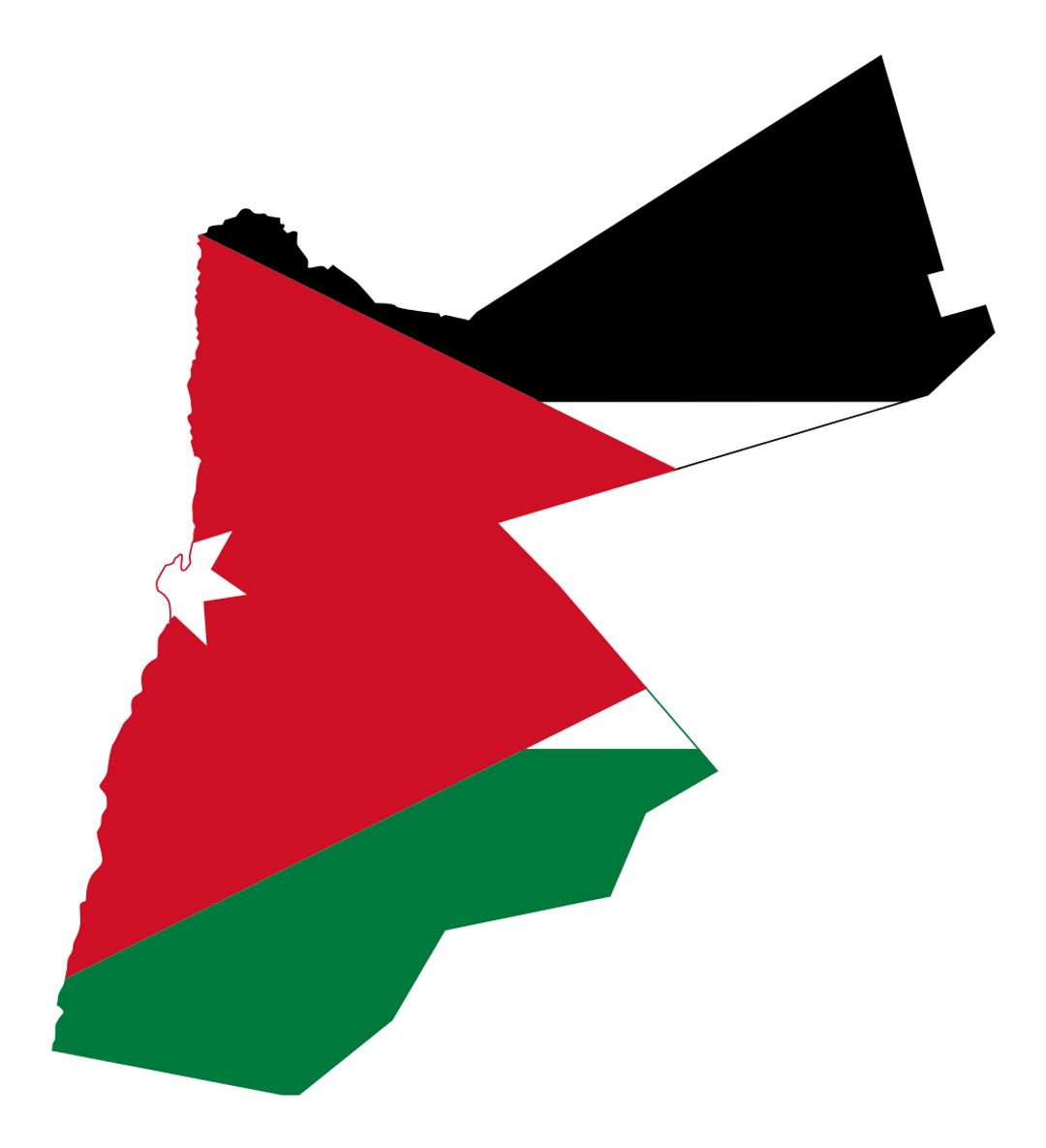 Detallado mapa de bandera de Jordania