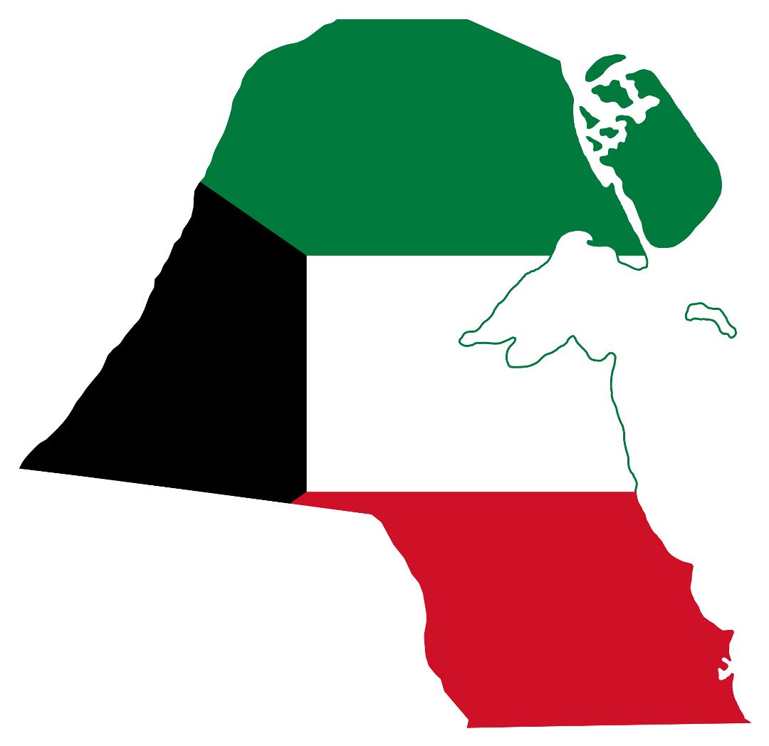 Grande mapa de la bandera de Kuwait