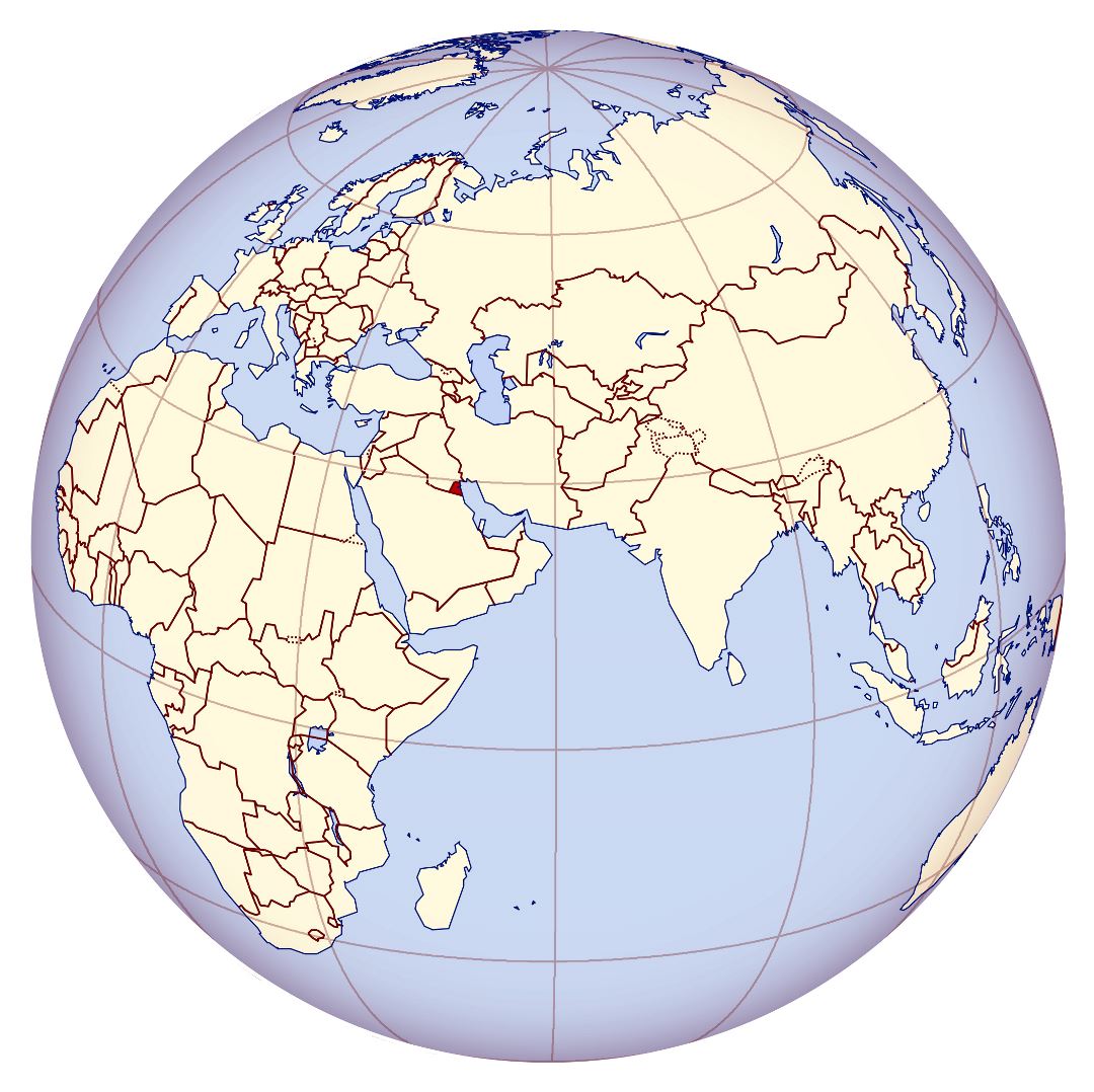 Grande mapa de ubicación de Kuwait en Medio Oriente