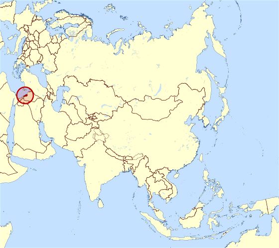 Grande mapa de ubicación del Líbano en Asia