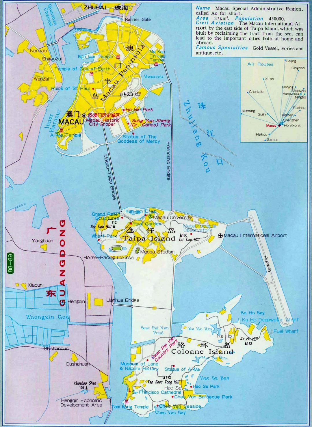 Grande detallado mapa de carreteras de Macao