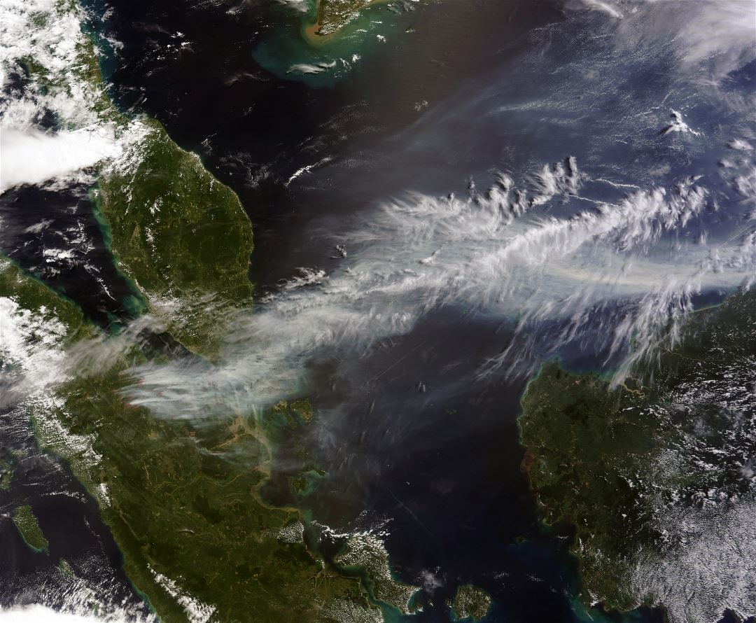 A gran escala mapa satelital de Malasia