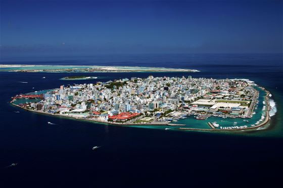 Grande detallado foto panorámica de la ciudad de Malé