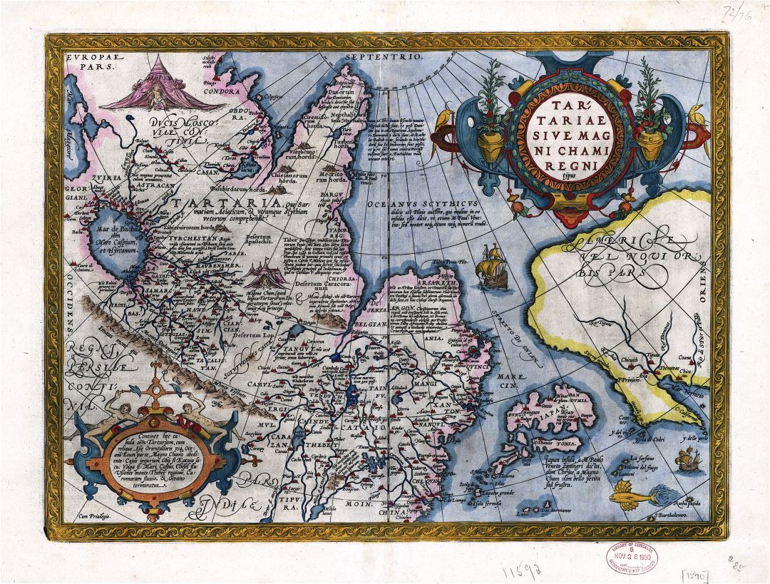 Gran escala mapa antiguo del norte de Asia - 1603