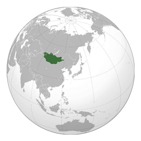 Detallado mapa de ubicación de Mongolia