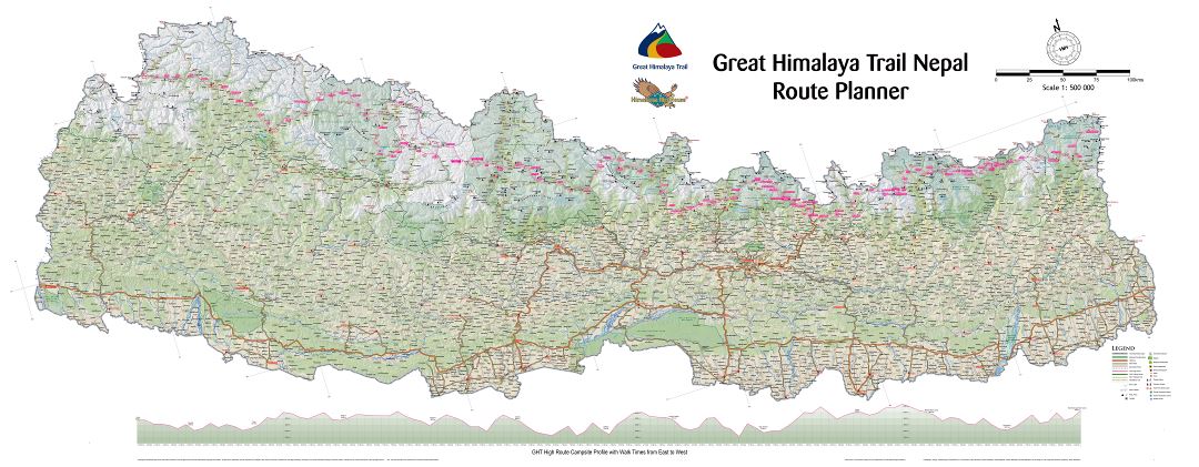 A gran escala mapa turístico de Nepal con otras marcas
