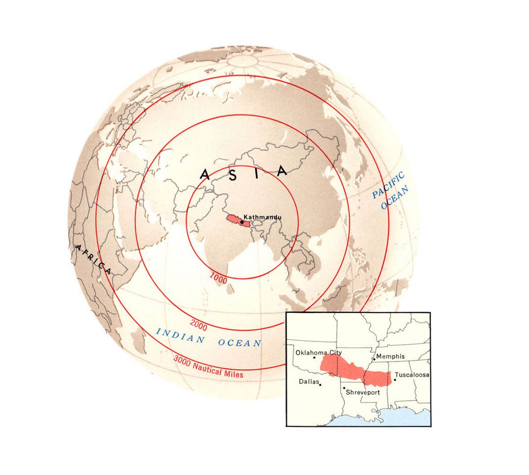 Detallado mapa de ubicación de Nepal