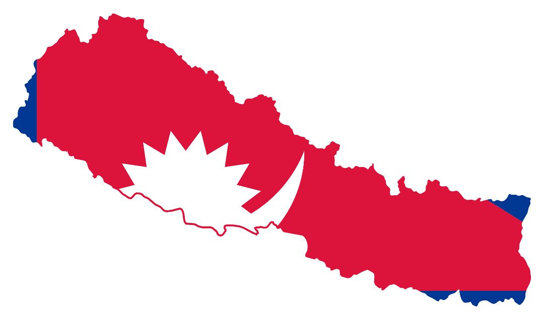 Grande mapa de bandera de Nepal