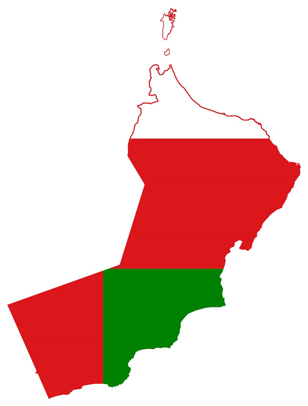 Grande mapa de bandera de Omán