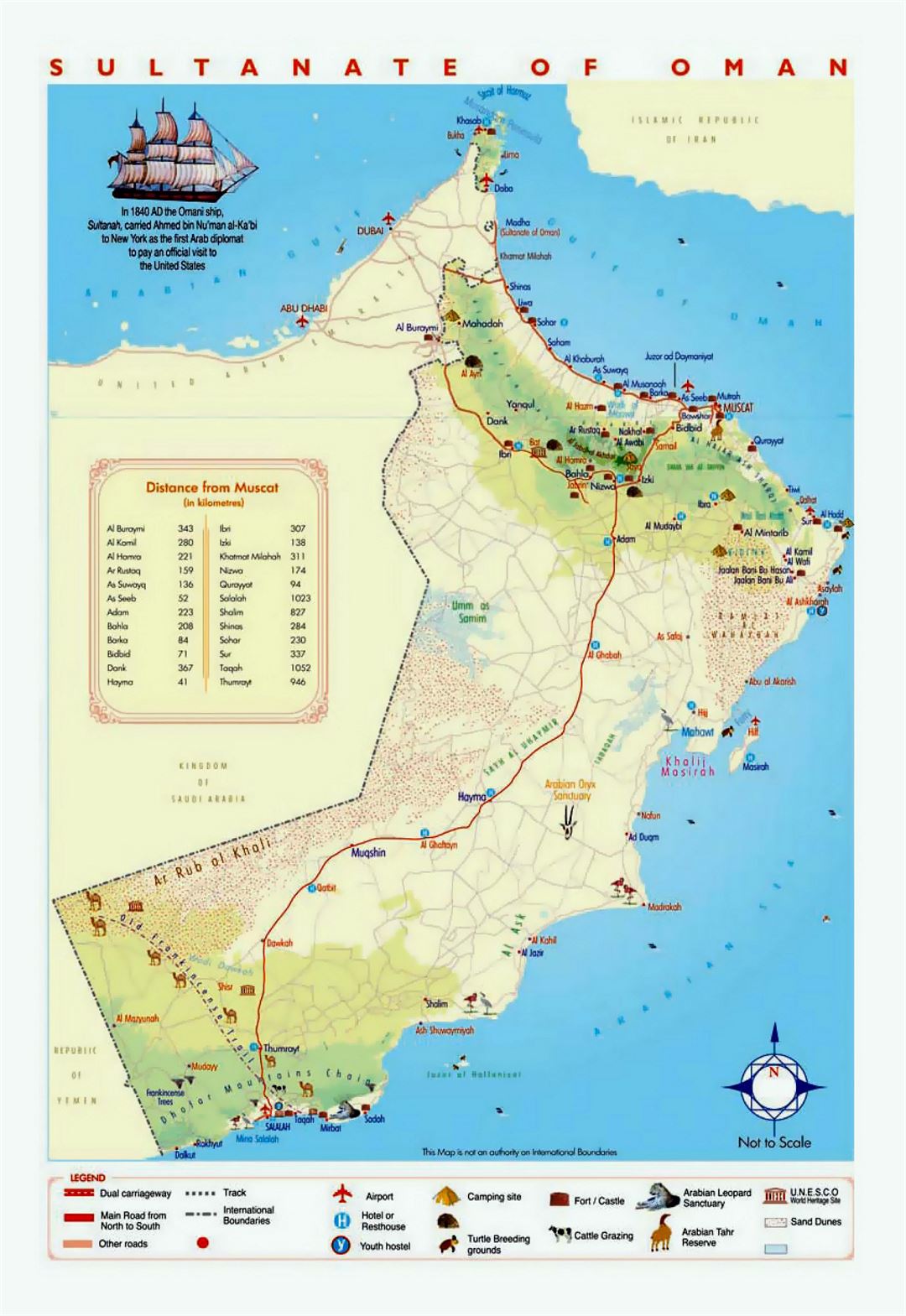Mapa turístico de Omán