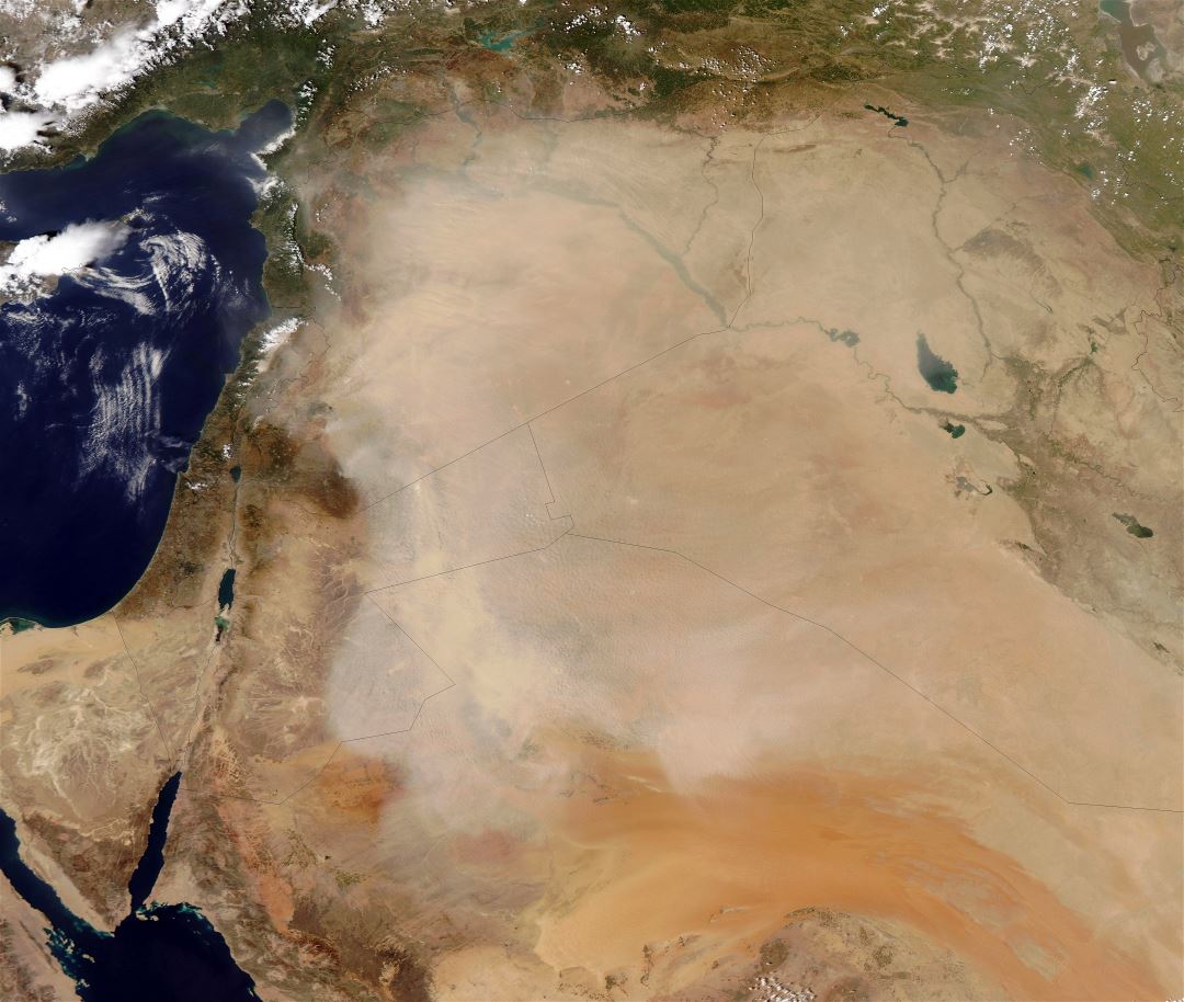 A gran escala mapa satelital de Siria