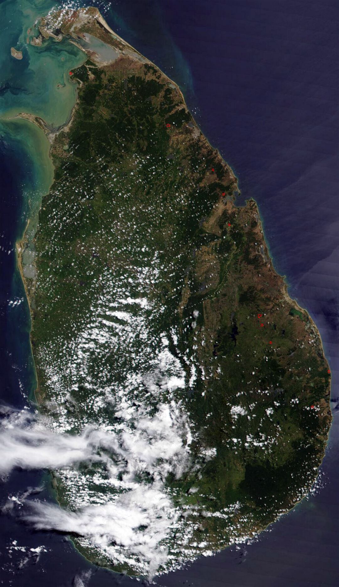 Grande mapa satelital de Sri Lanka