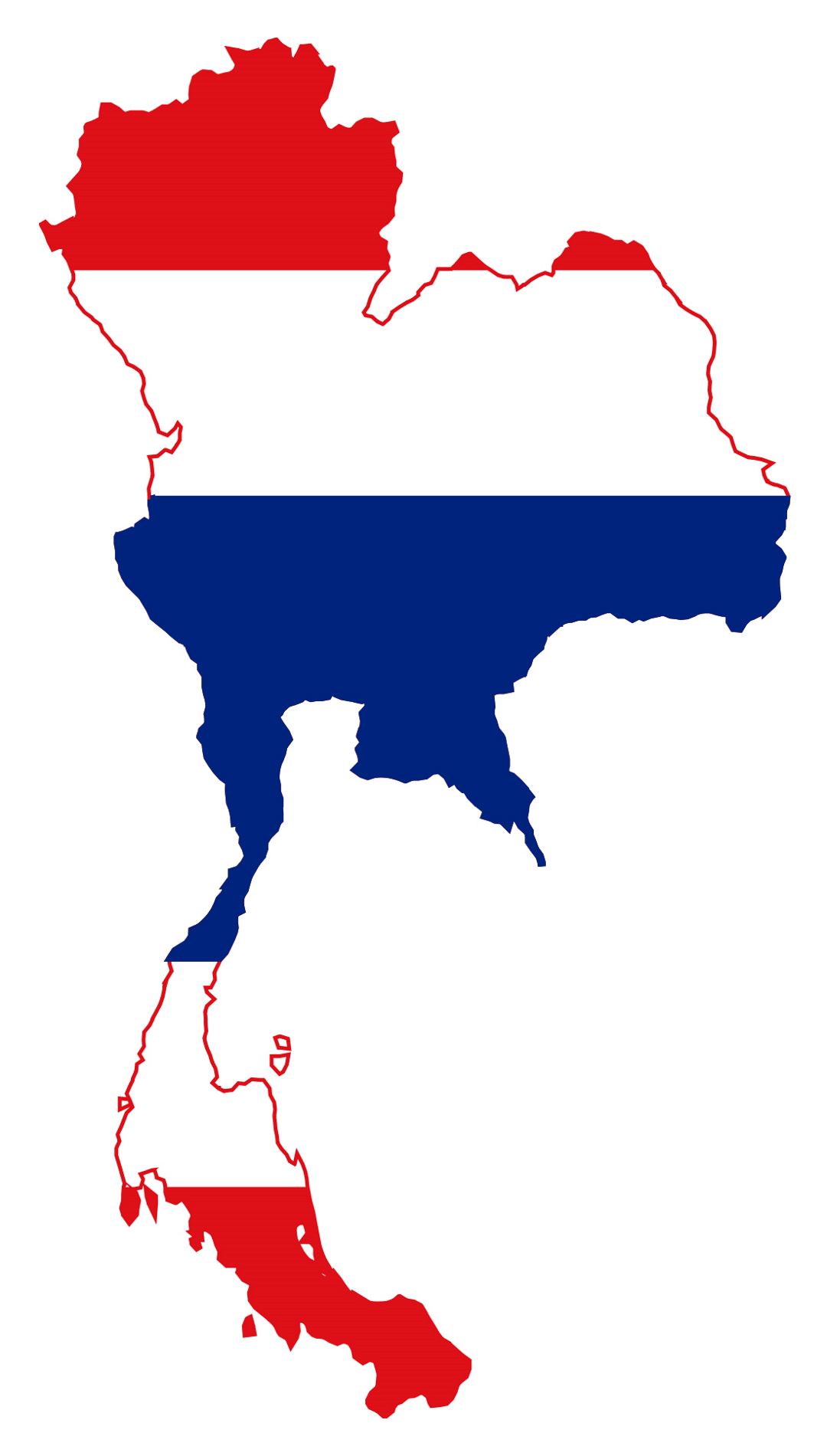 Detallado mapa de bandera de Tailandia