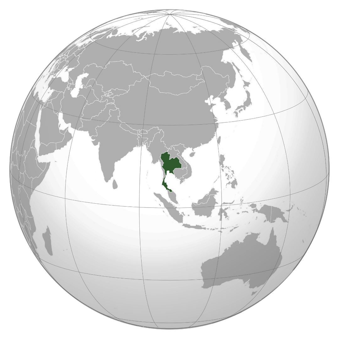 Grande mapa de ubicación de Tailandia