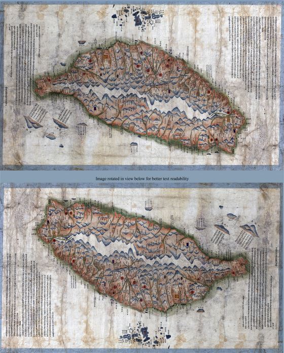 A gran escala detallado mapa antiguo de Taiwán - 1875-1880