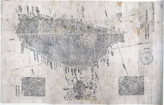 A gran escala detallado mapa antiguo de Taiwán - 1878
