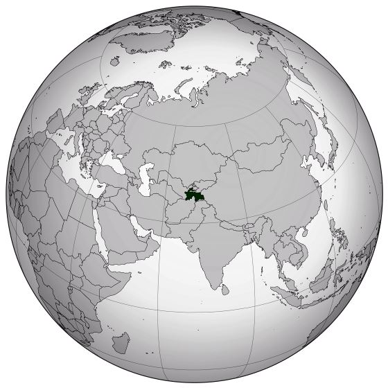Grande mapa de ubicación de Tayikistán