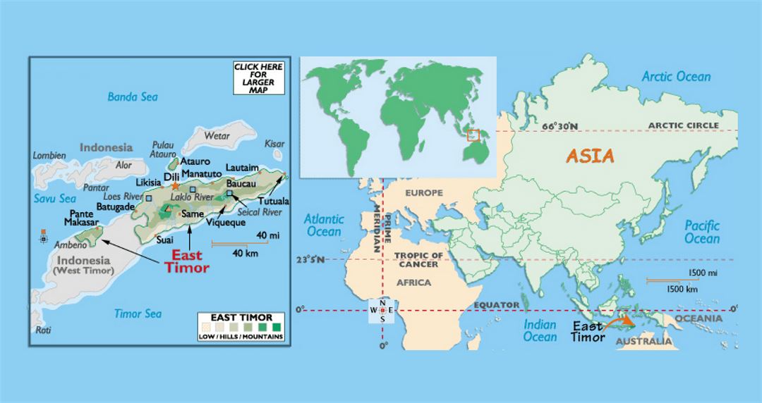 Mapa político de Timor Oriental