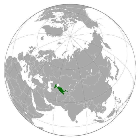 Grande mapa de ubicación de Uzbekistán