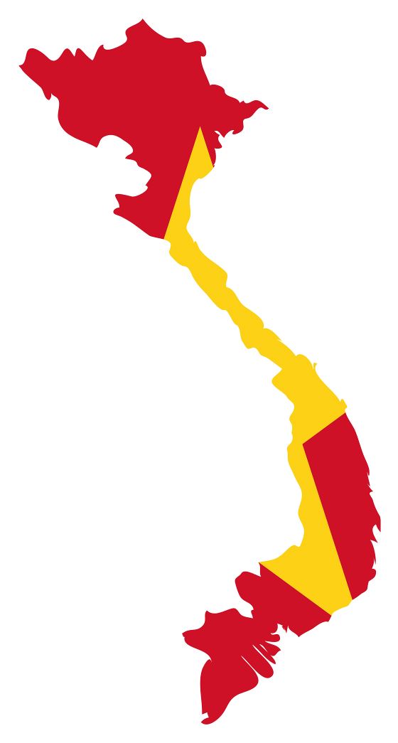 Grande mapa de bandera de Vietnam