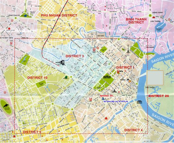 Grande detallado mapa de la ciudad de Ho Chi Minh