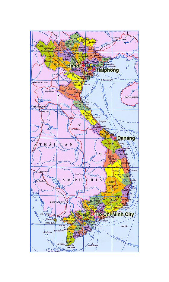 Mapa administrativo de Vietnam