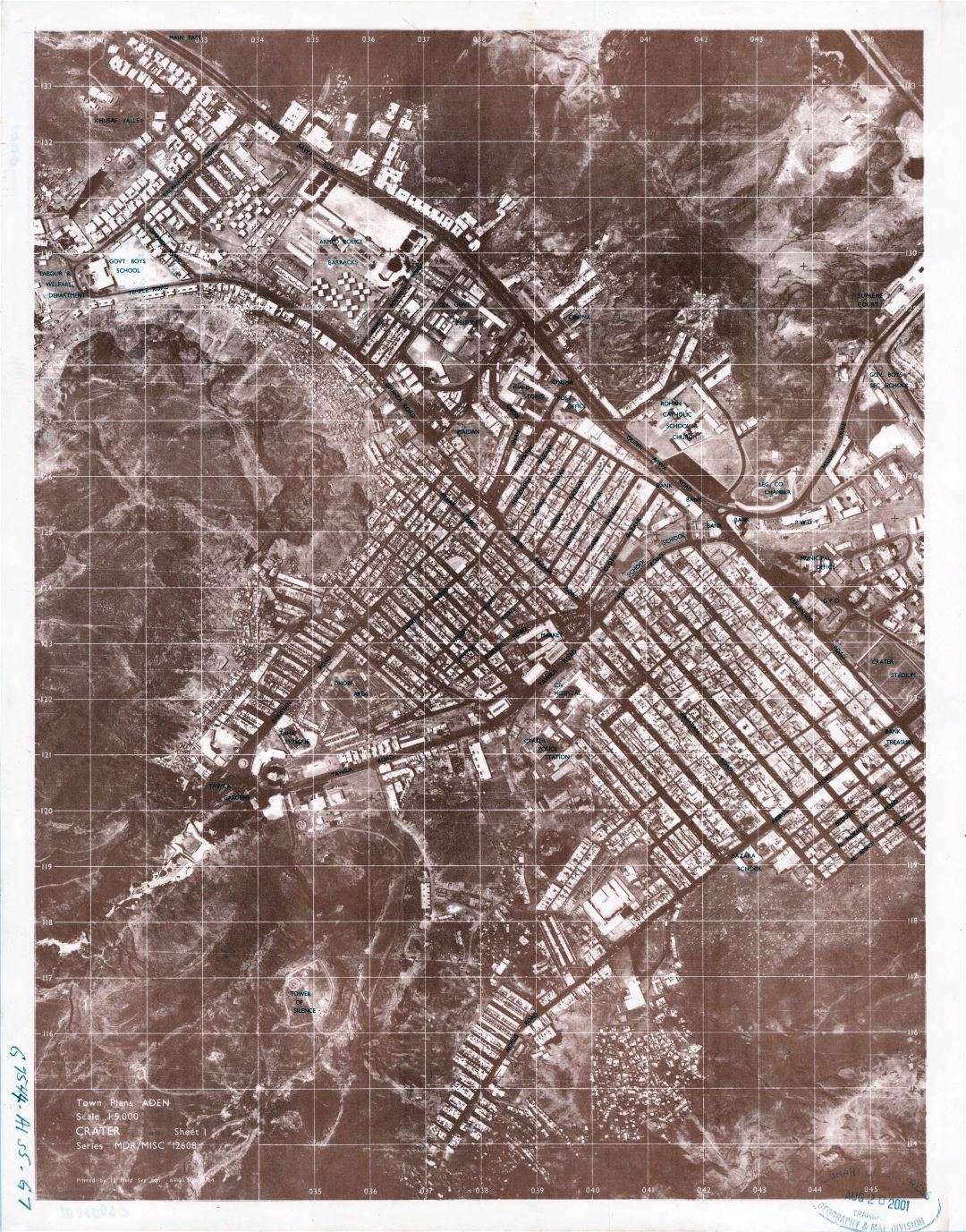 Grande detallado mapa de Adén - 1964
