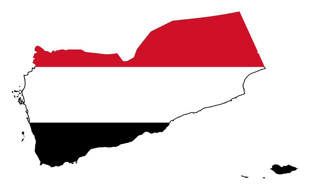 Grande mapa de bandera de Yemen