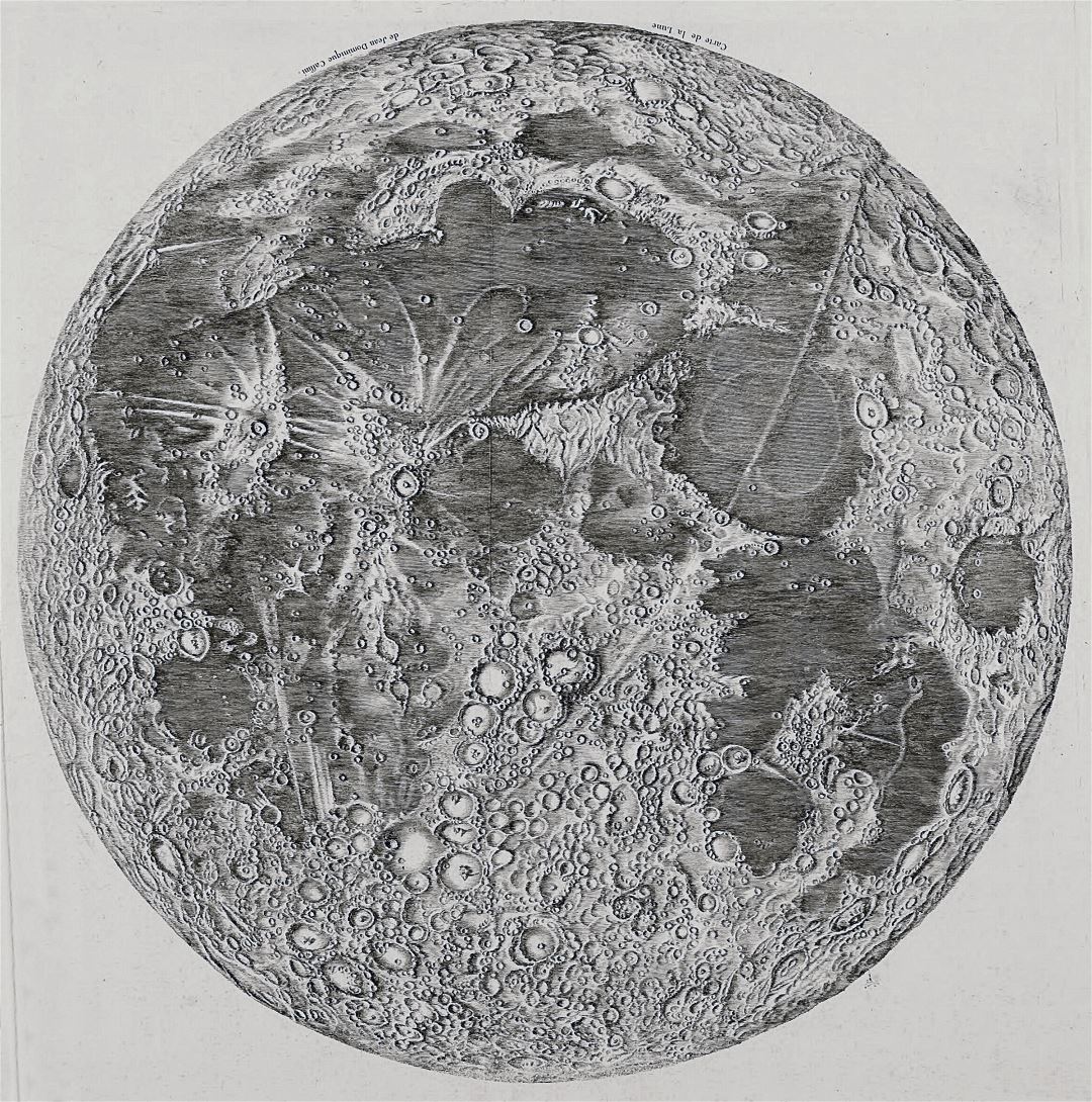 Mapa grande de edad detallado de la Luna - 1692