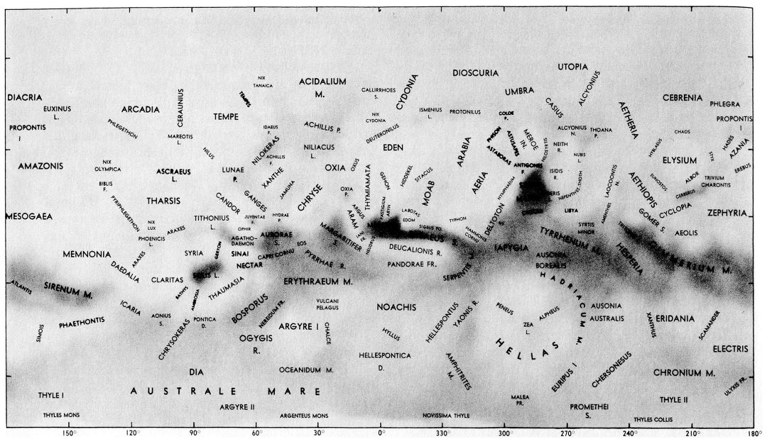 El mapa detallado de la superficie de Marte - 1971