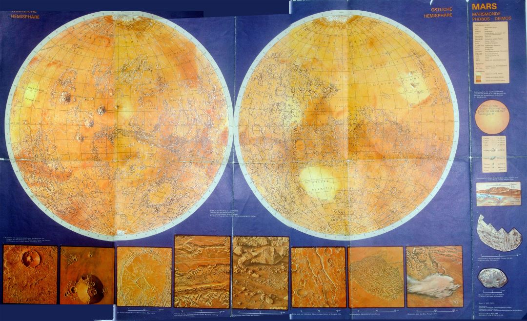 Large mapa detallado de Marte - 1984