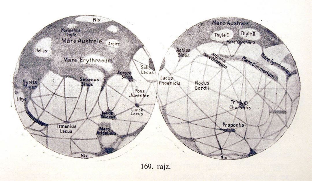 Viejo mapa de Marte - 1916