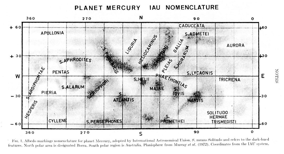 Mapa detallado de Mercurio - 1978