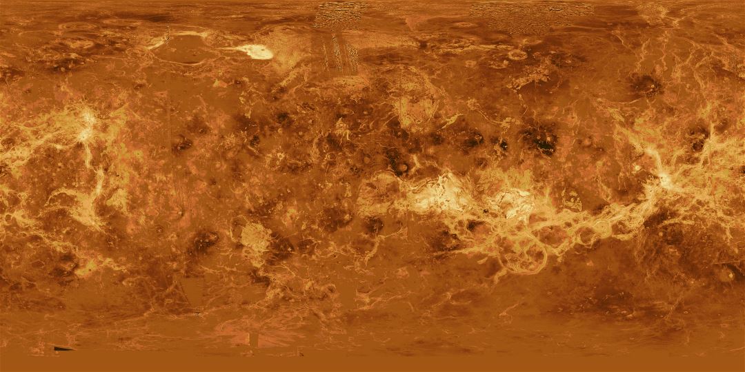 Mapa grande por satélite detallada de Venus