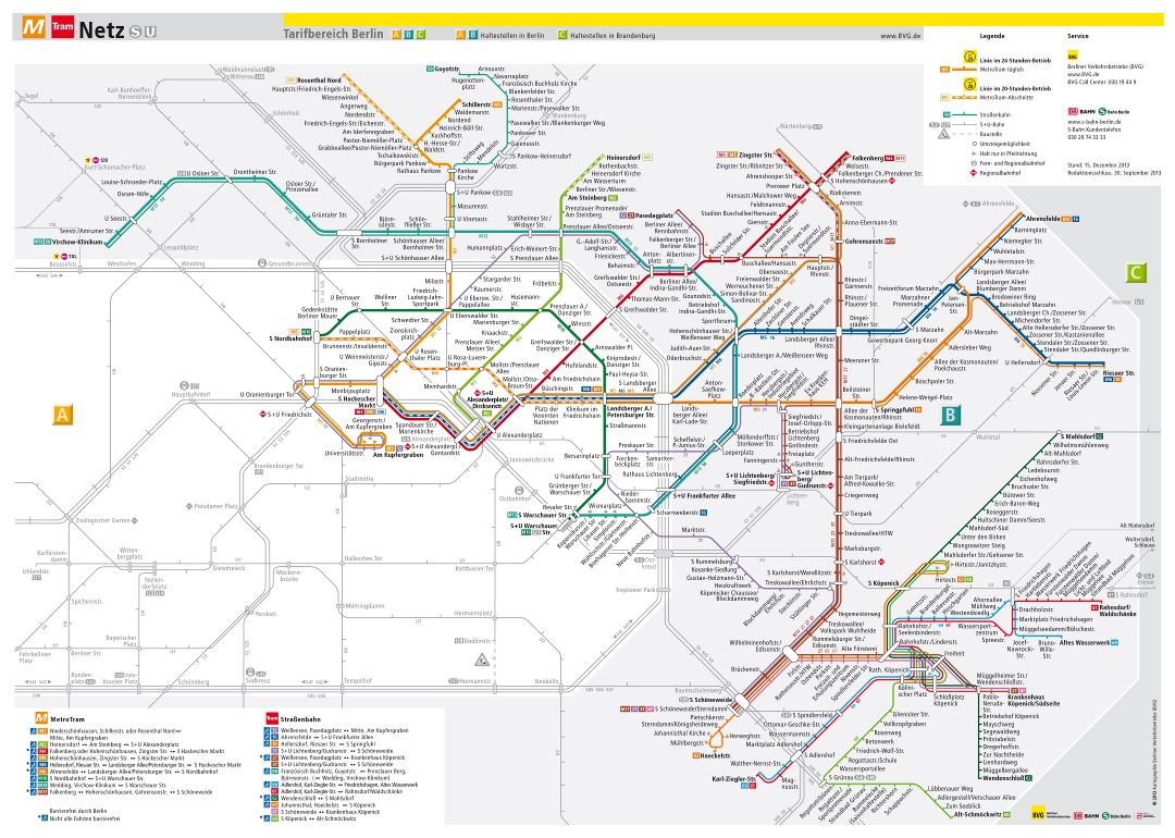 Gran mapa detallado cercanías de Berlin