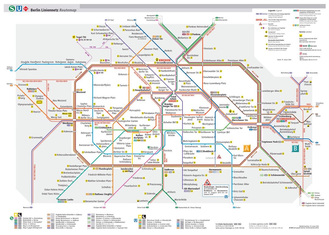 Gran mapa detallado Metro de Berlín